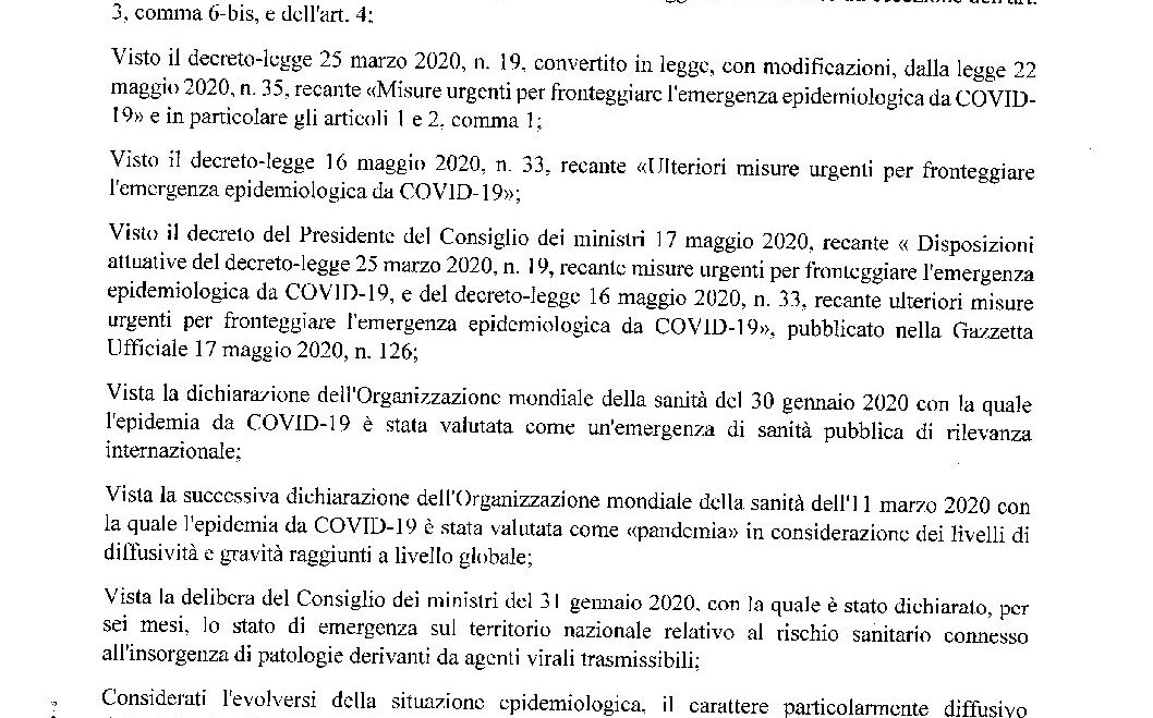 DPCM 11 GIUGNO 2020