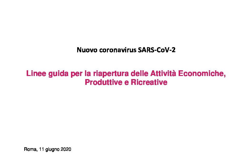 DOCUMENTO STATO-REGIONI 11 GIUGNO 2020